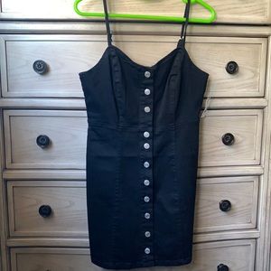 Button front medium denim dress